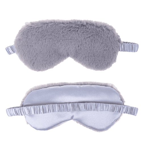 Masque de Sommeil en Soie et Peluche gris