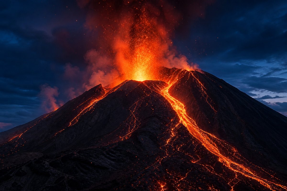Rêver de volcan en éruption