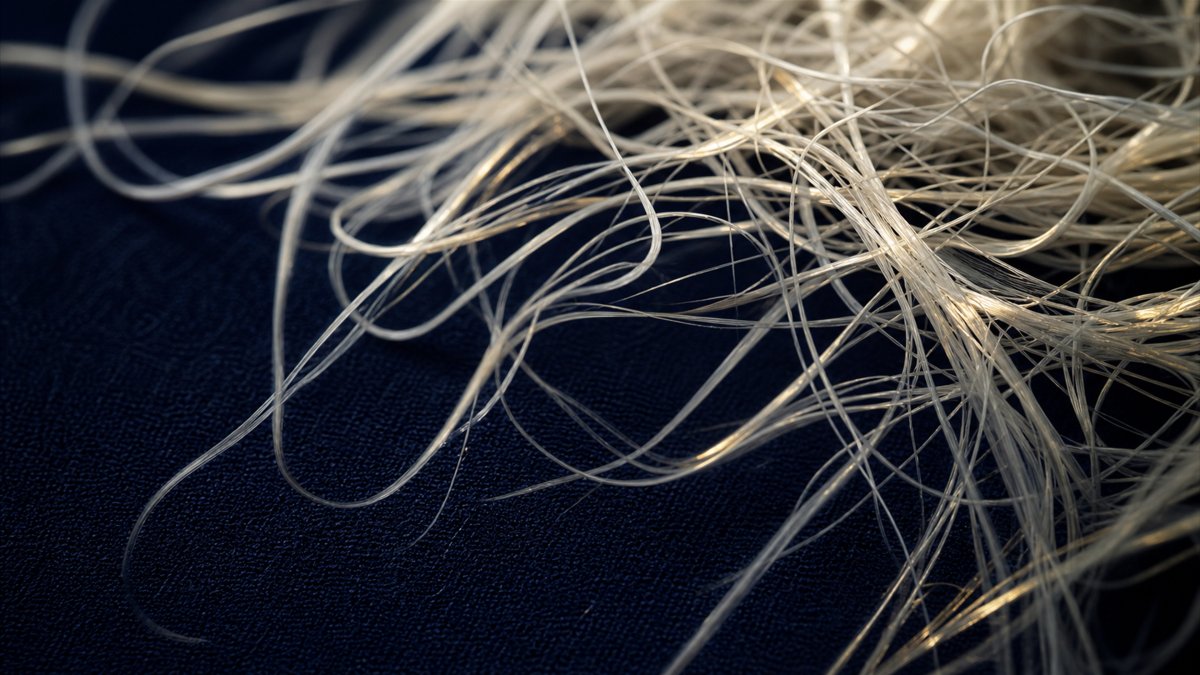 Fibres nacrées abstraites sur velours marine — pensées parasites rampantes
